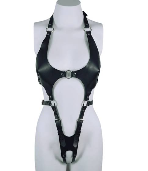 Pamela Leather Crotchless Fullbody – Black