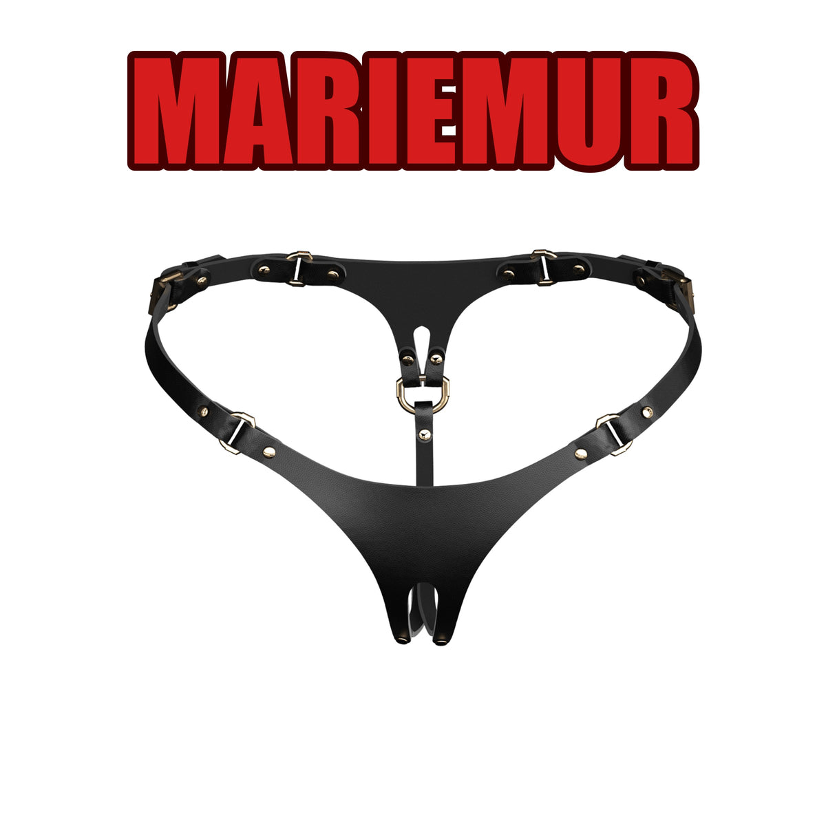 Ari Leather Crotchless Panties, reference 4