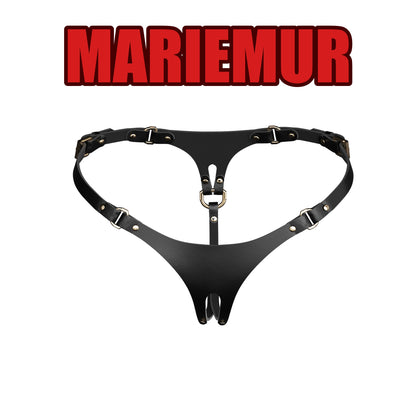 Ari Leather Crotchless Panties, reference 4