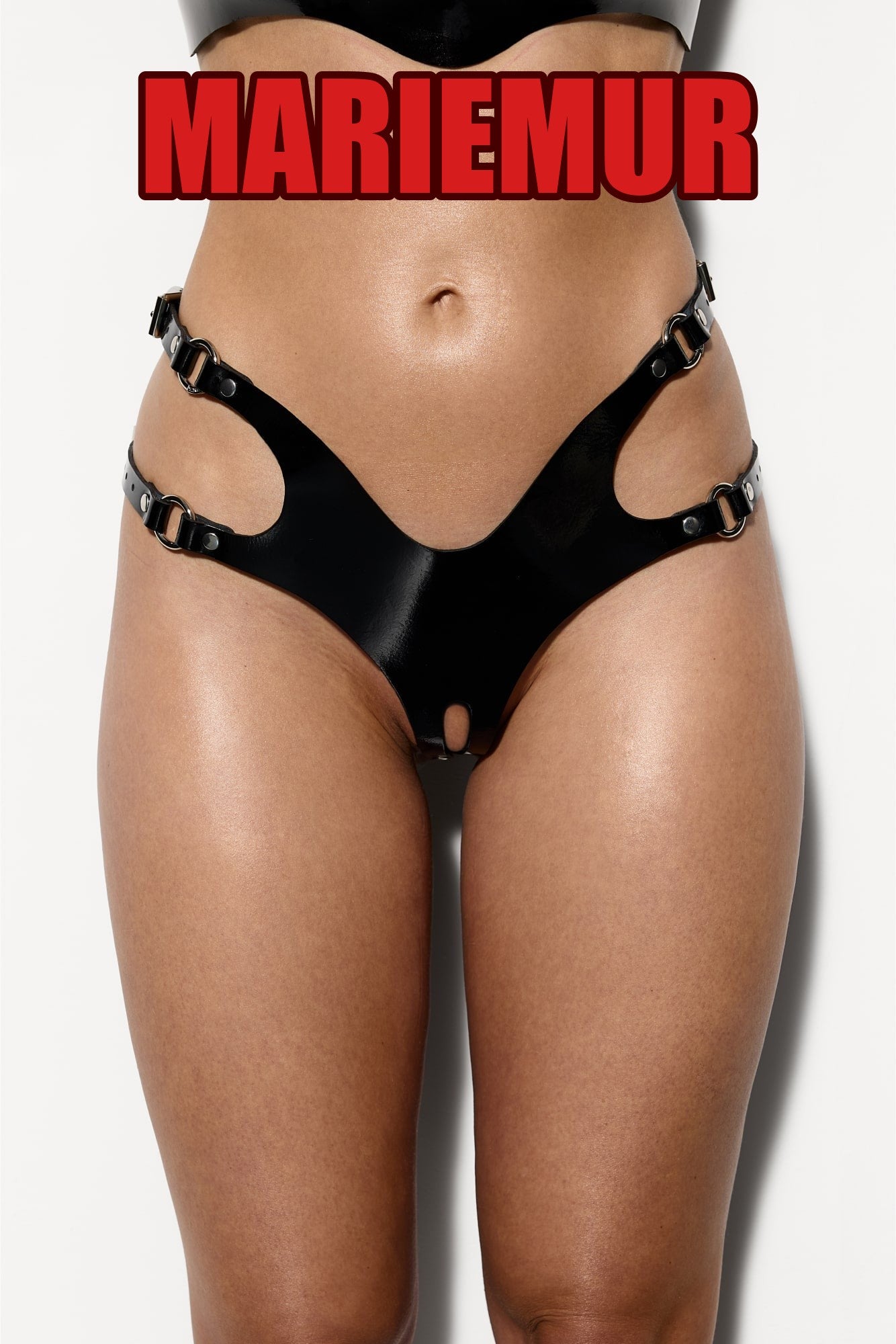 Sakura Leather Crotchless Panties, reference 4