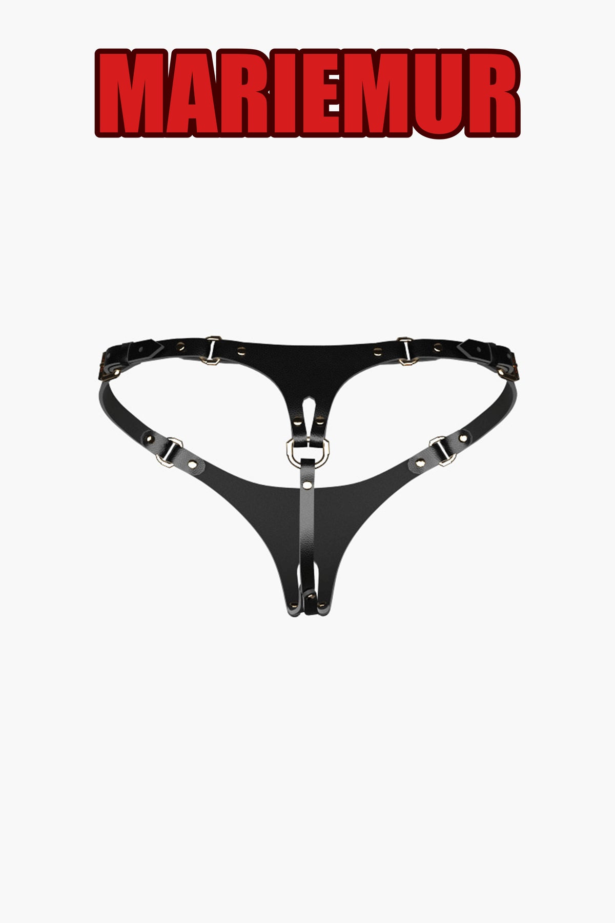 Ari Leather Crotchless Panties, reference 5
