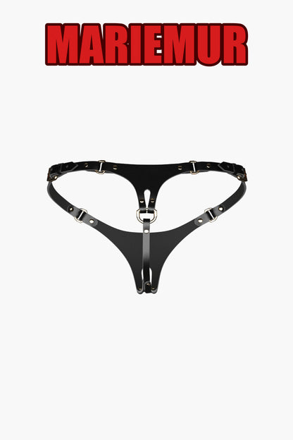 Ari Leather Crotchless Panties, reference 5