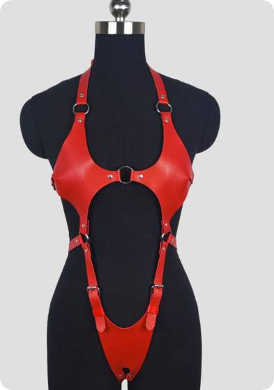 Pamela Leather Crotchless Fullbody – Red