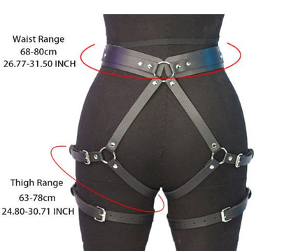 Charlene Leather Garters – size chart