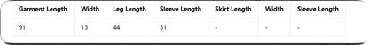 Fishnet Catsuit – size chart