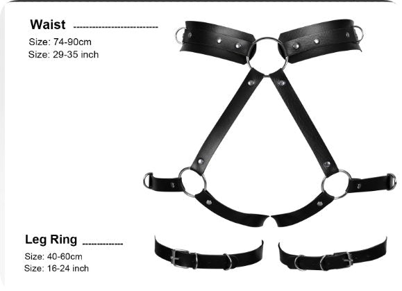 Poppy Leather Legs Garters – size chart