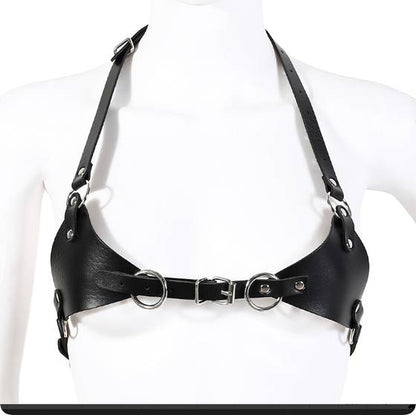 Charlene Leather Bra – Black
