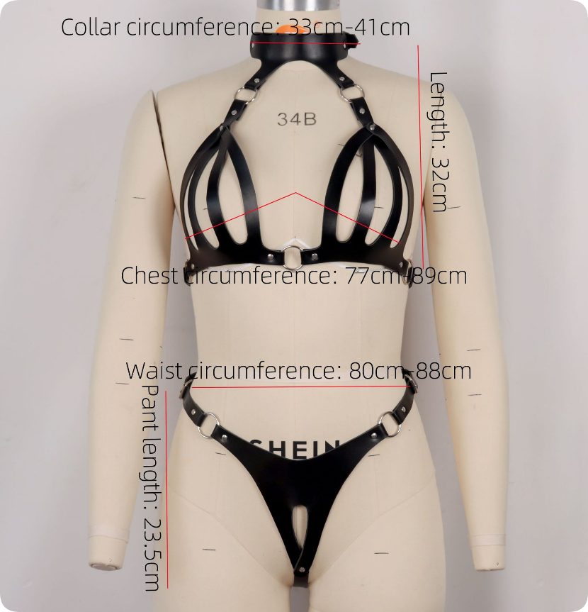 Ari Leather Crotchless Panties – size chart