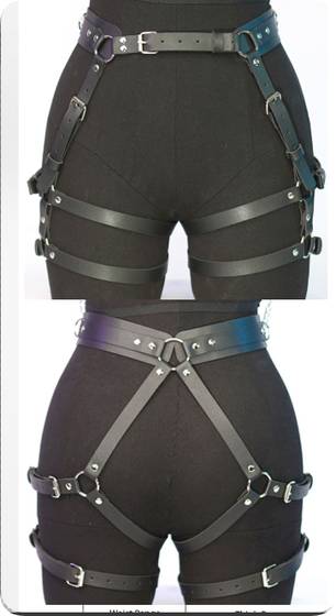 Charlene Leather Garters – Black