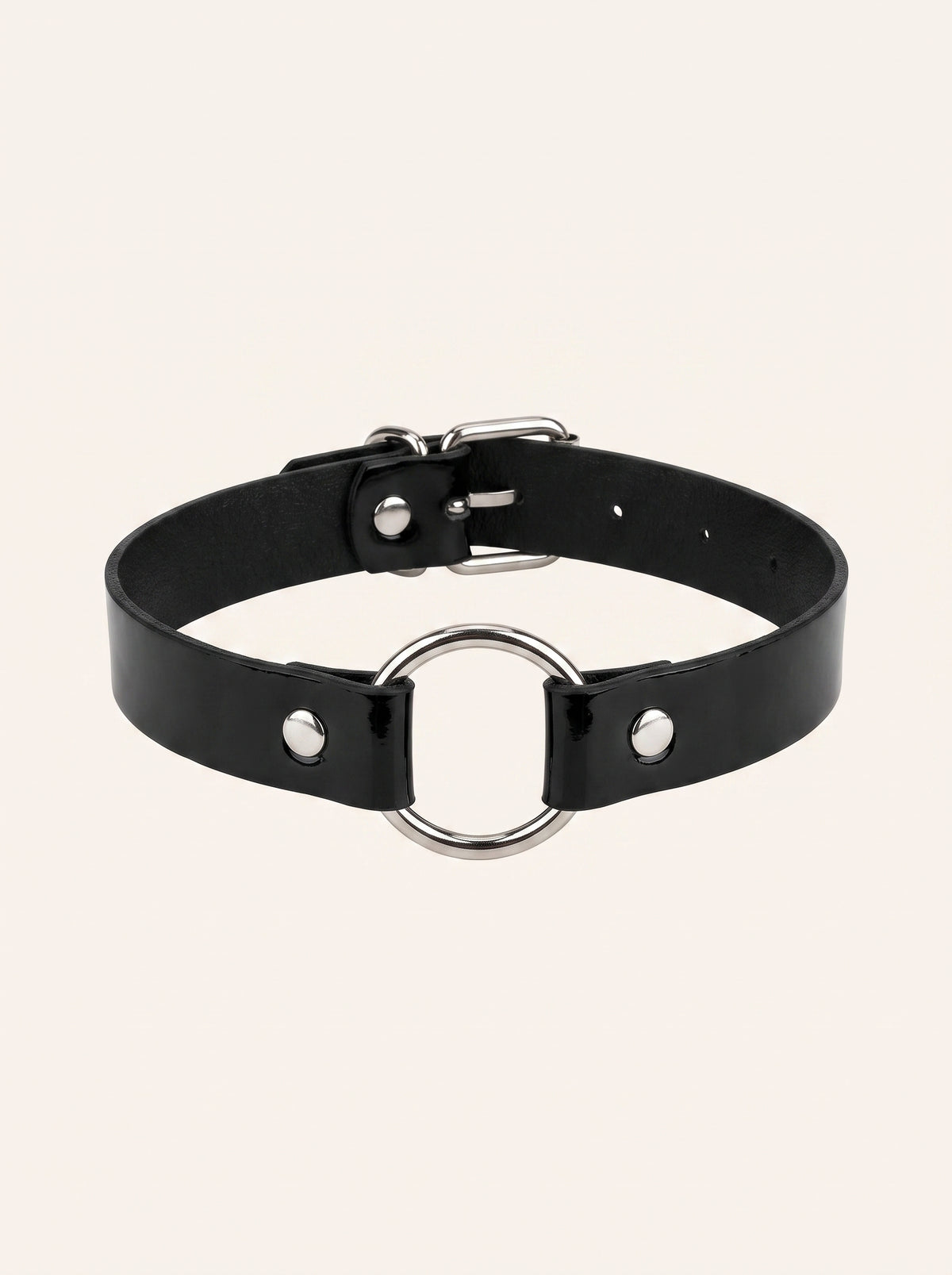 Kelly Leather Choker in Black, floating