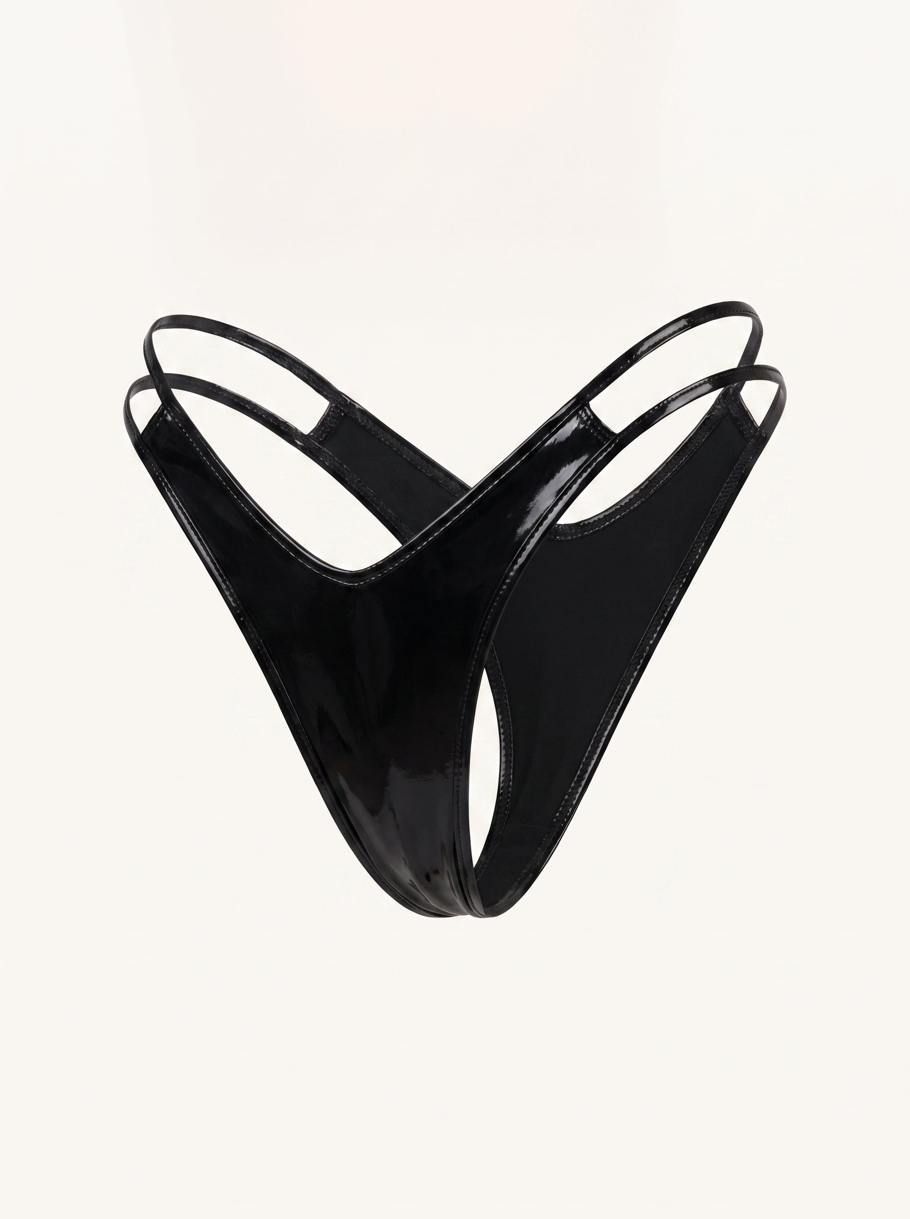 Nensi Lacquer Panties in Black, floating