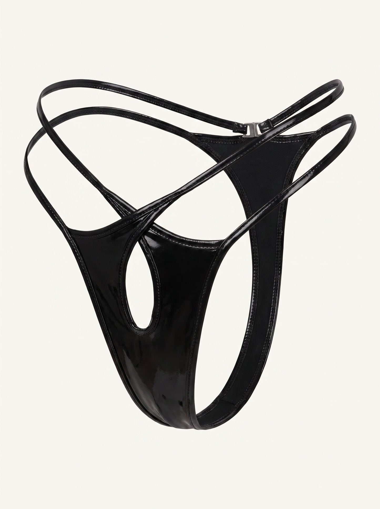 June Lacquer Panties in Black, floating