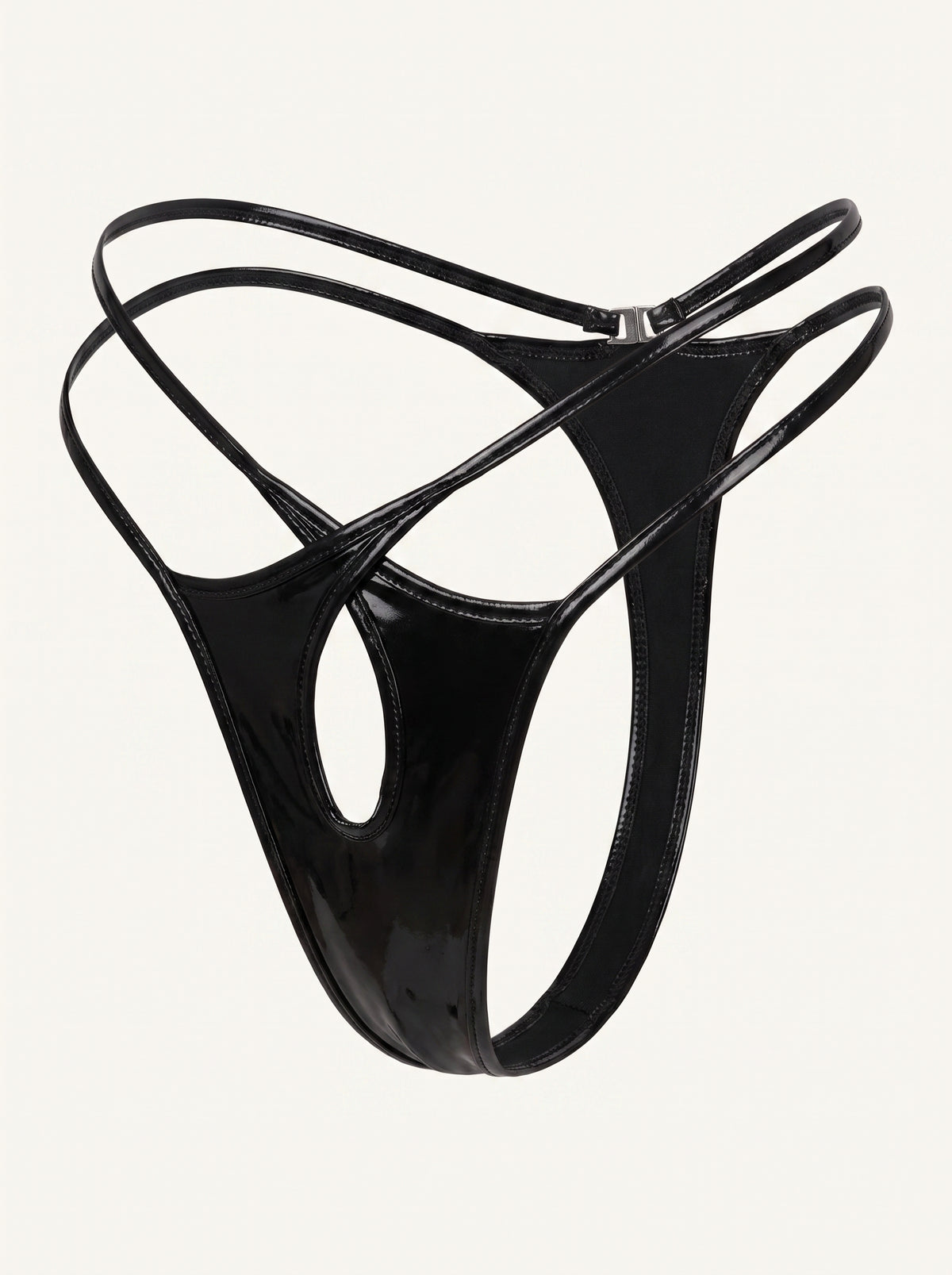 June Lacquer Panties in Black, floating