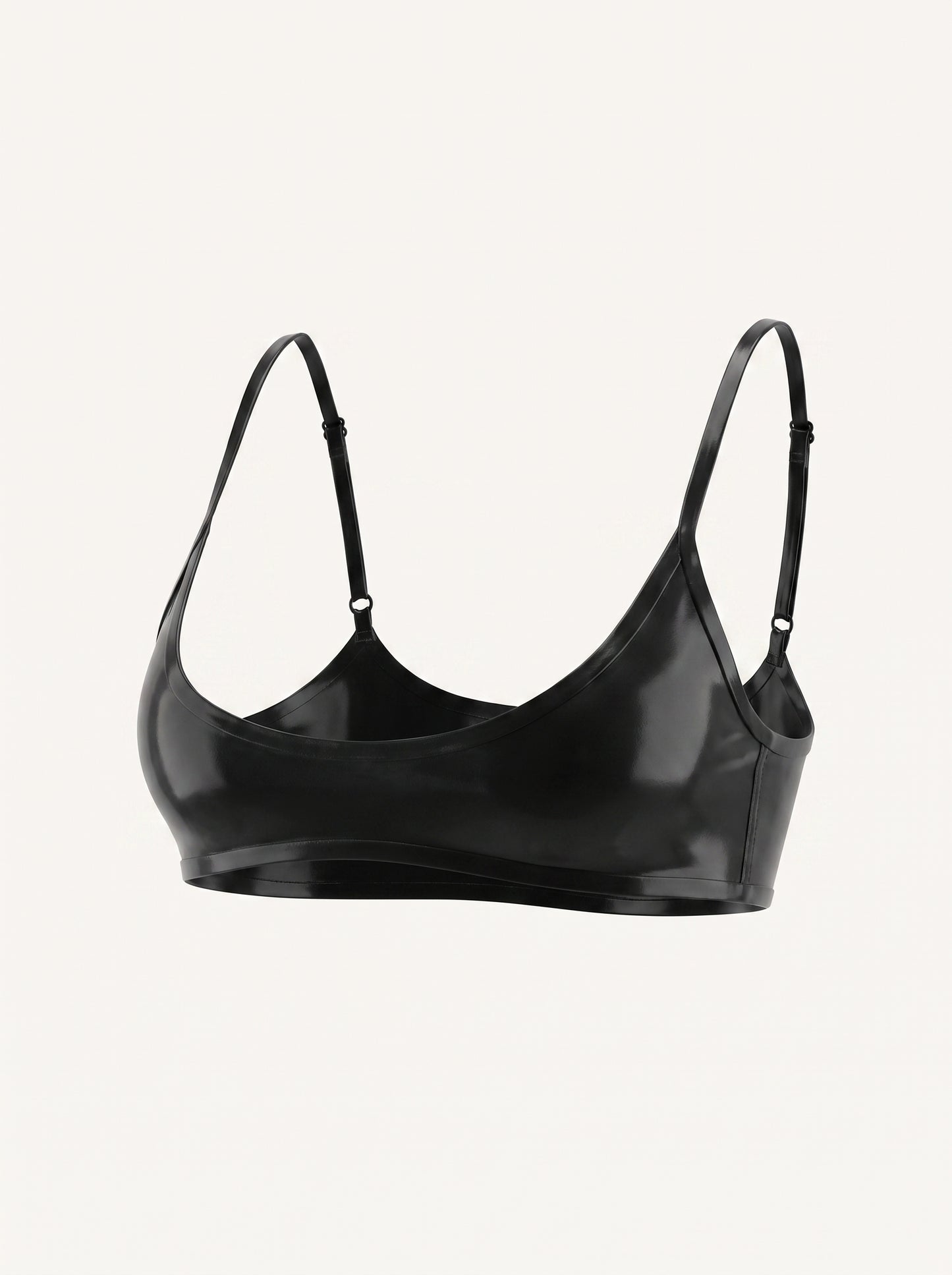 Jenny Latex Bra in Black, floating