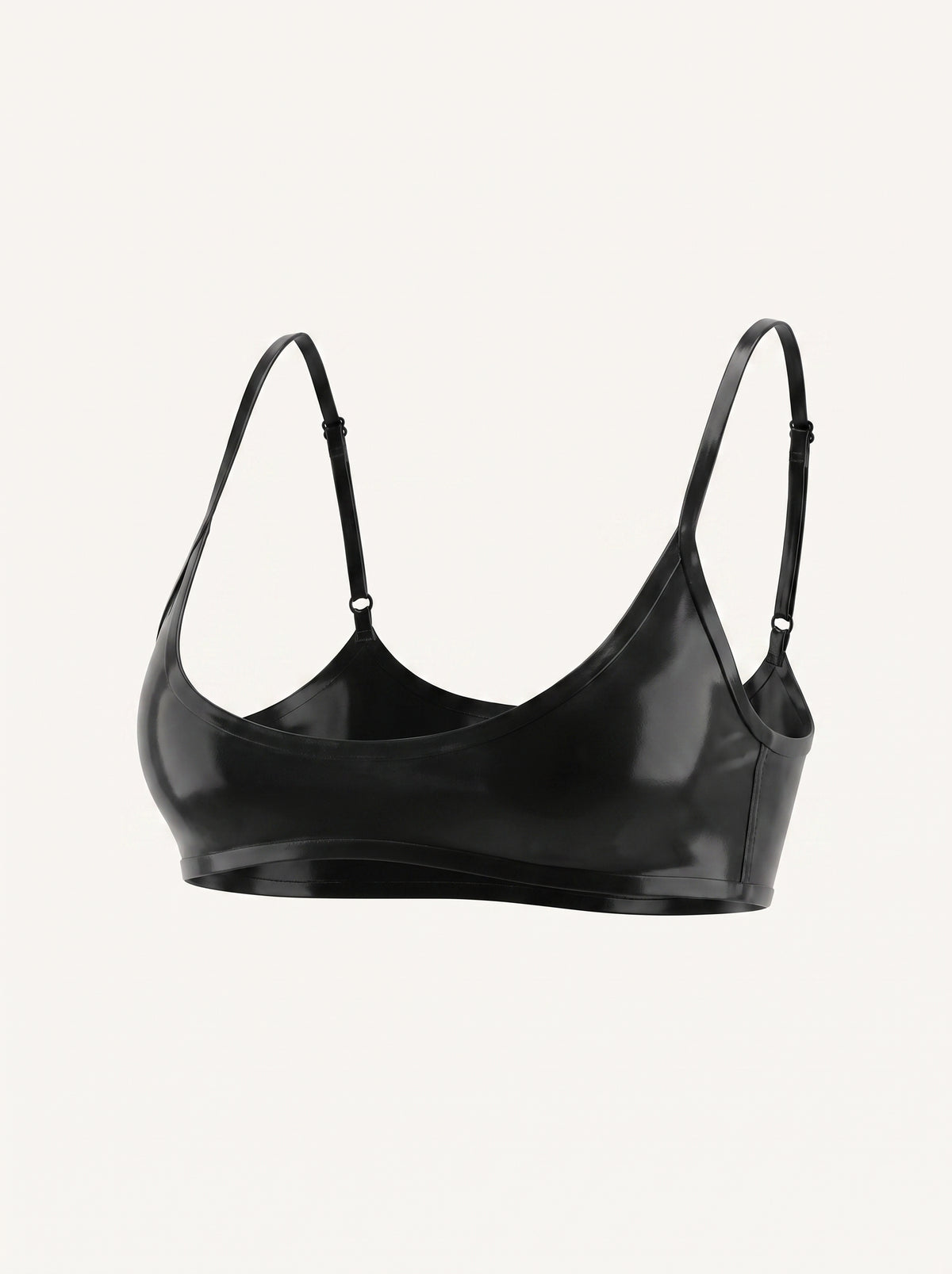 Jenny Latex Bra in Black, floating