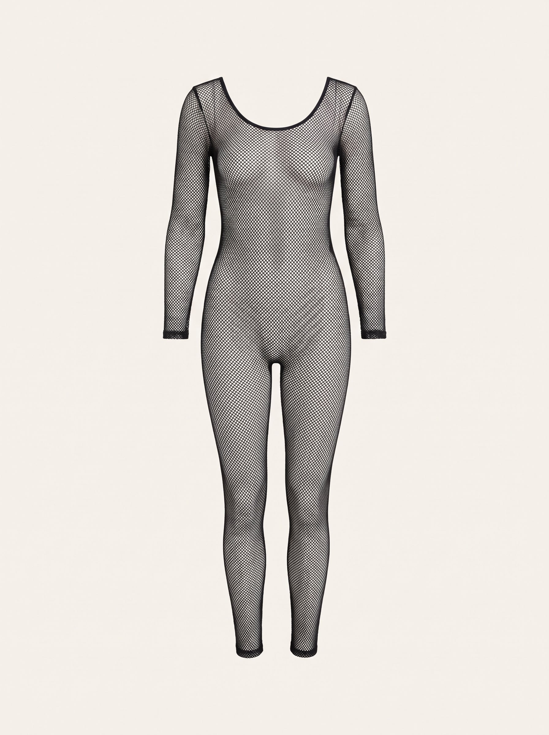 Fishnet Catsuit in Black, floating