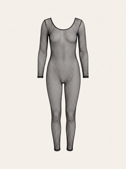 Fishnet Catsuit in Black, floating