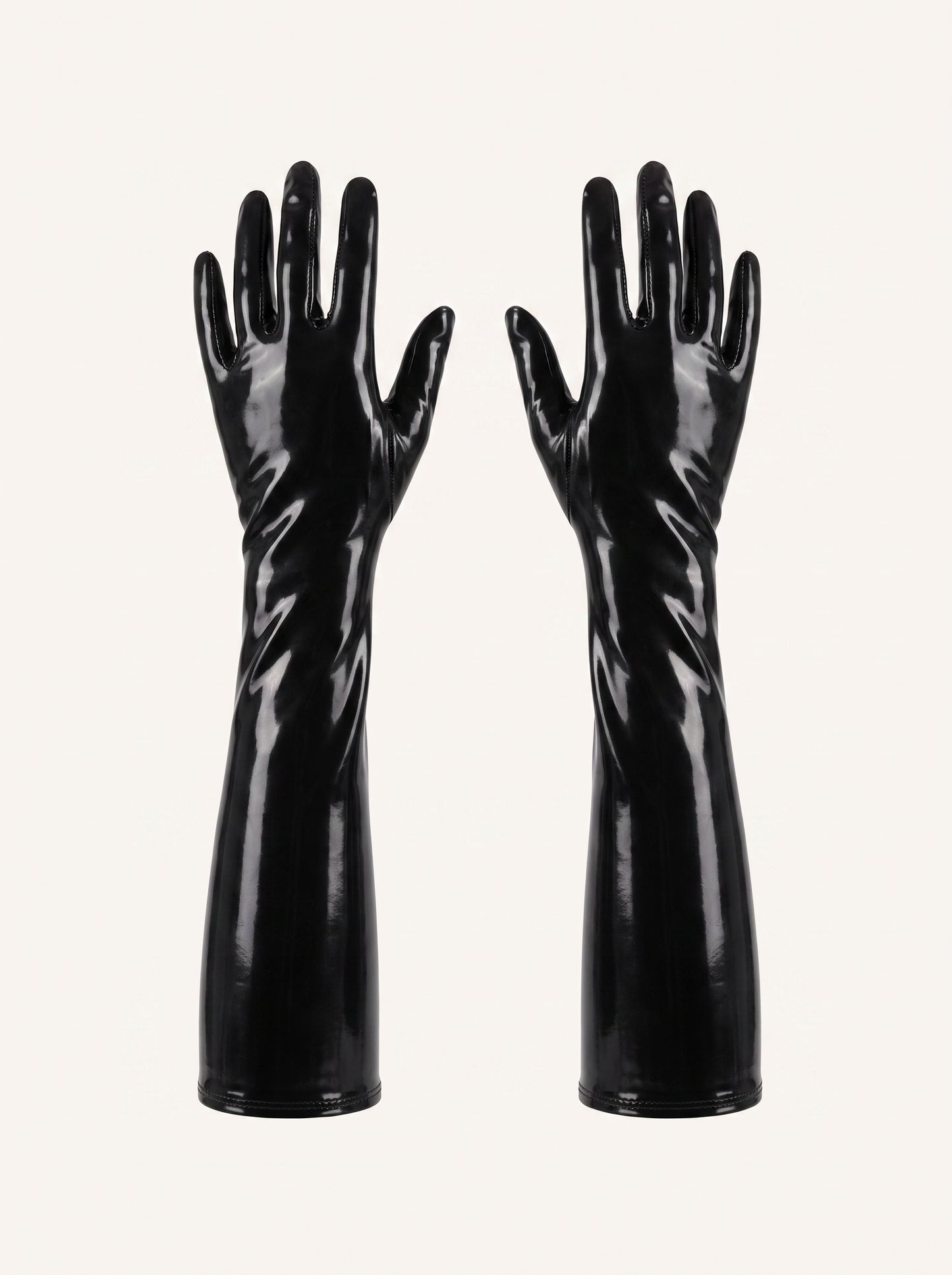 Nicolle Latex Gloves in Black, floating
