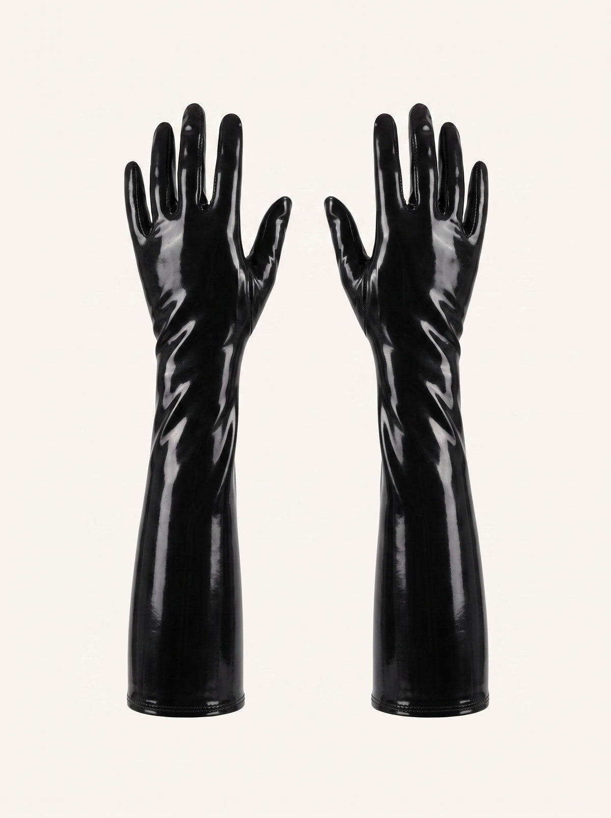 Nicolle Latex Gloves in Black, floating