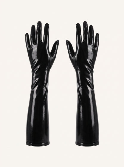 Nicolle Latex Gloves in Black, floating