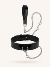 Chain Leash in Black Leather