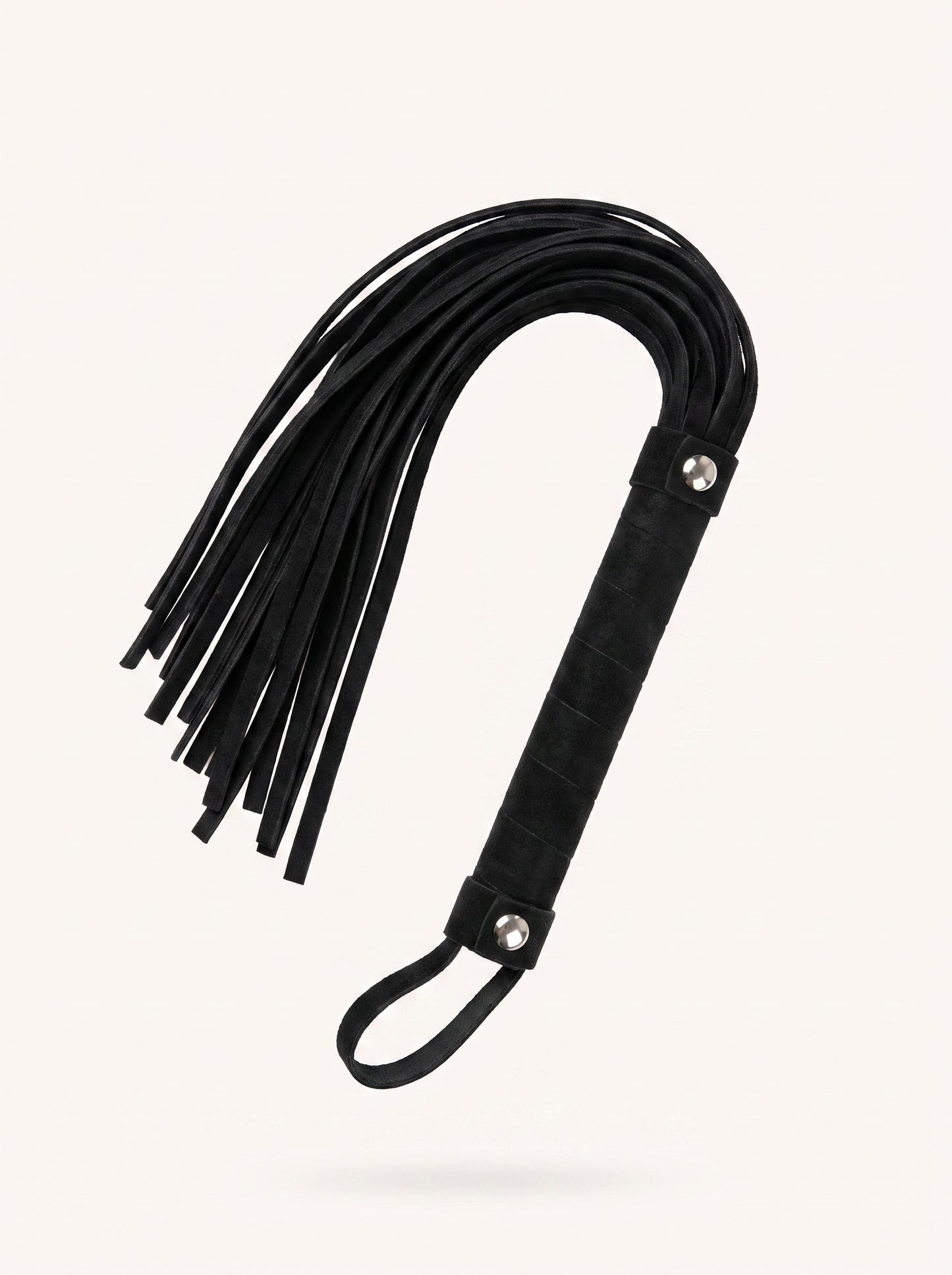Faux Suede Flogger in Black, floating