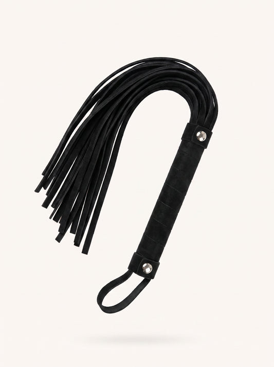 Faux Suede Flogger in Black, floating