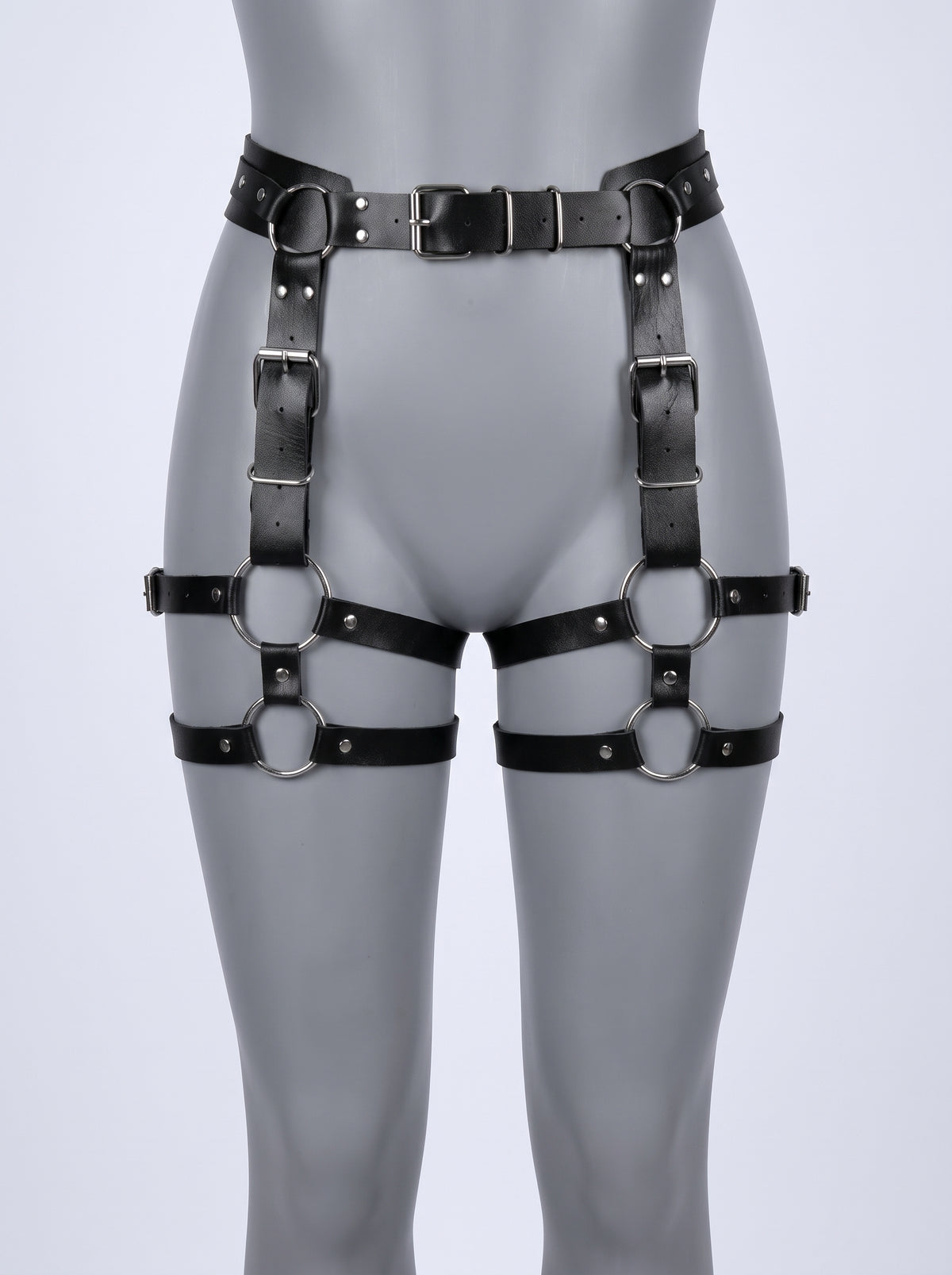 Poppy Leather Legs Garters in Black, product