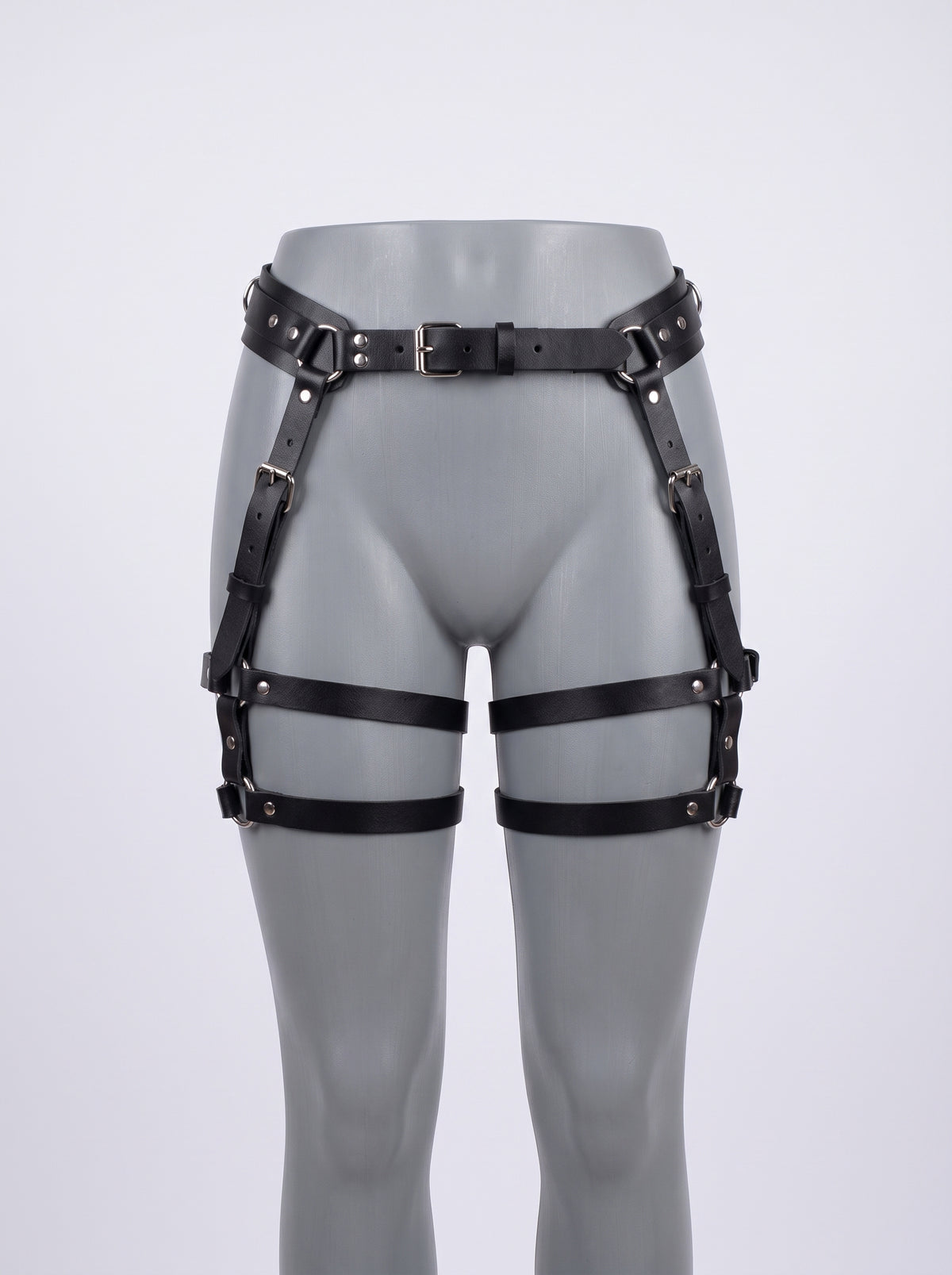 Charlene Leather Garters in Black, product