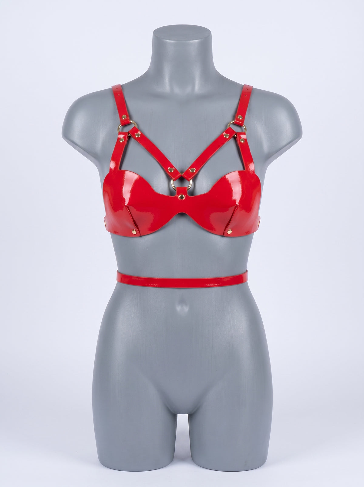 Charlene Leather Bra in Red, product